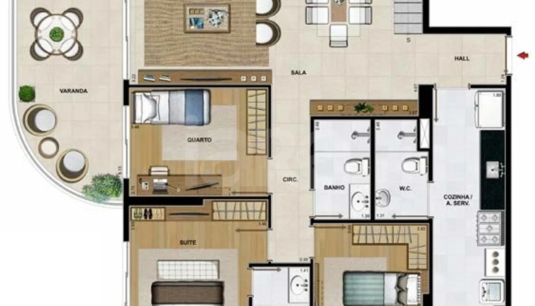 Planta — Cobertura Duplex 248,2 m²