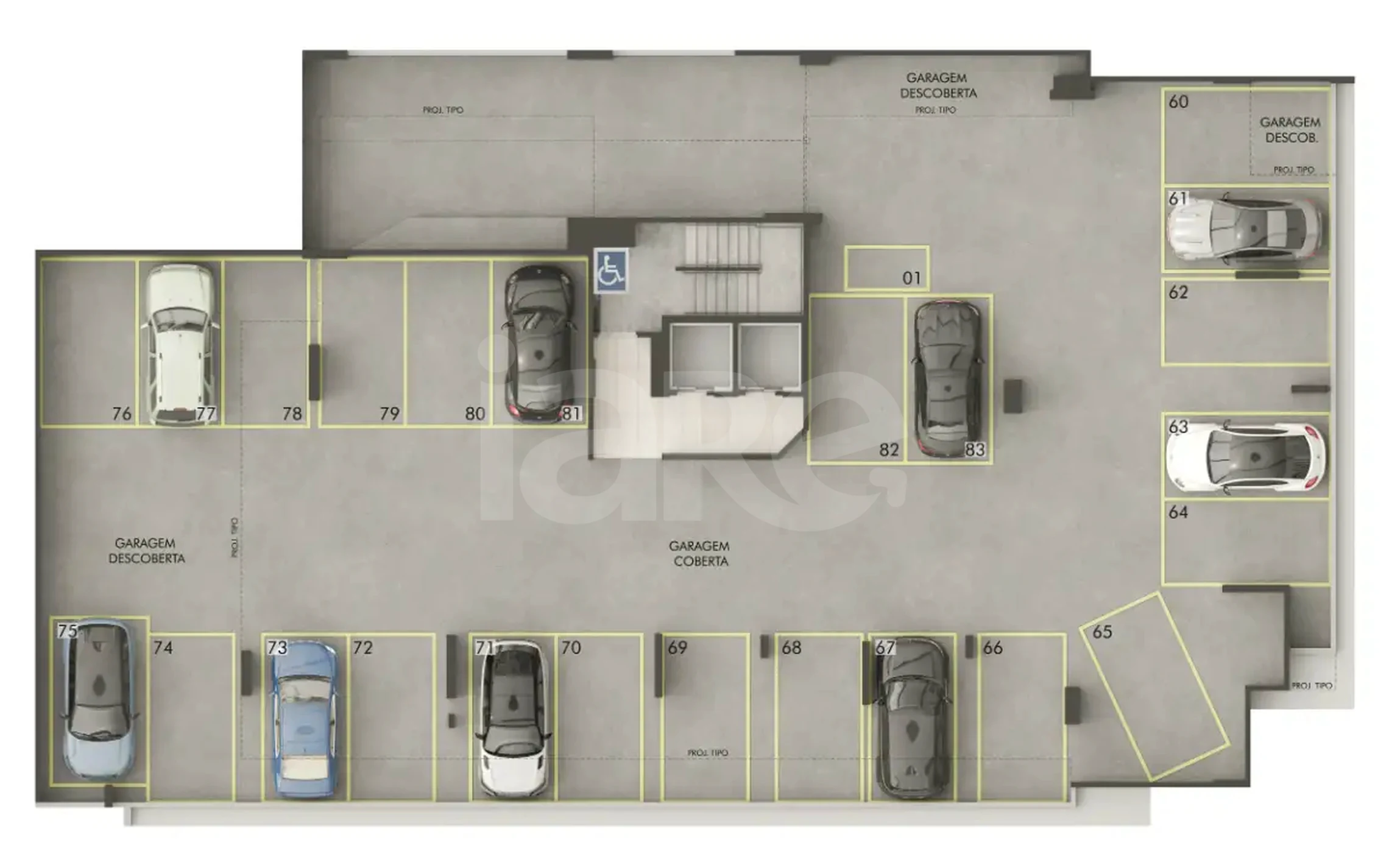 Planta — Pavimento garagem 3