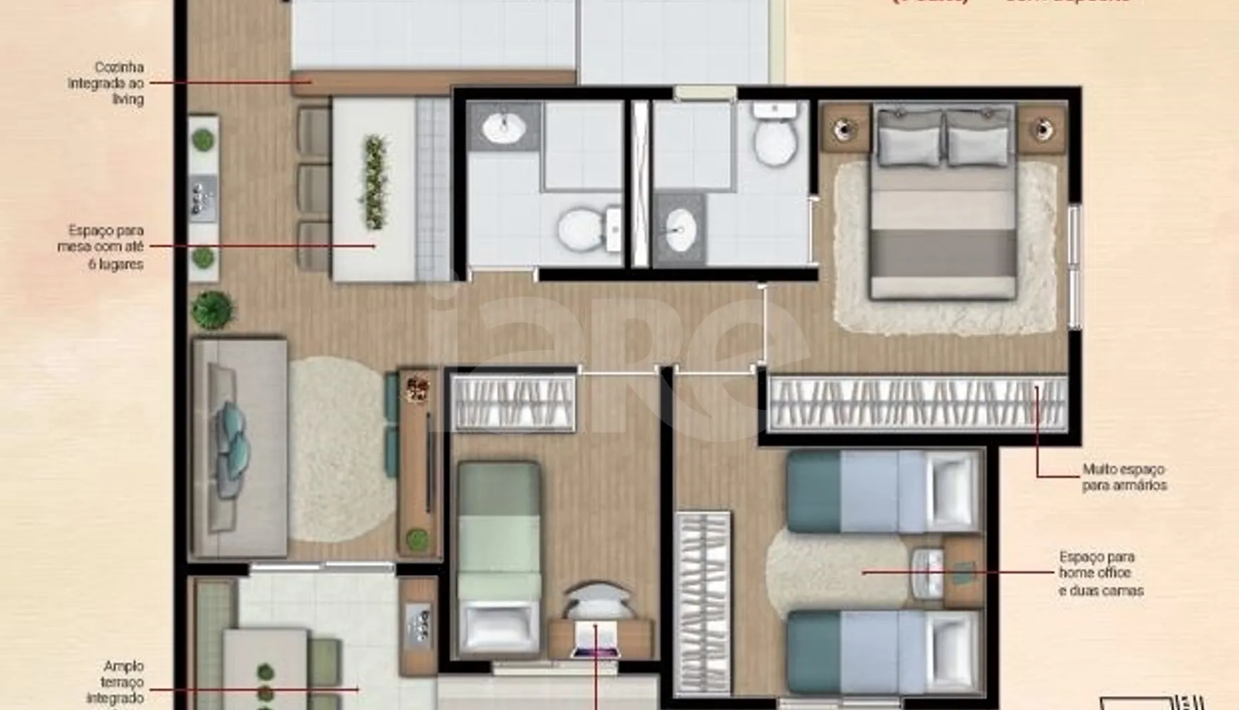 Planta — Apartamento 67,33 m²