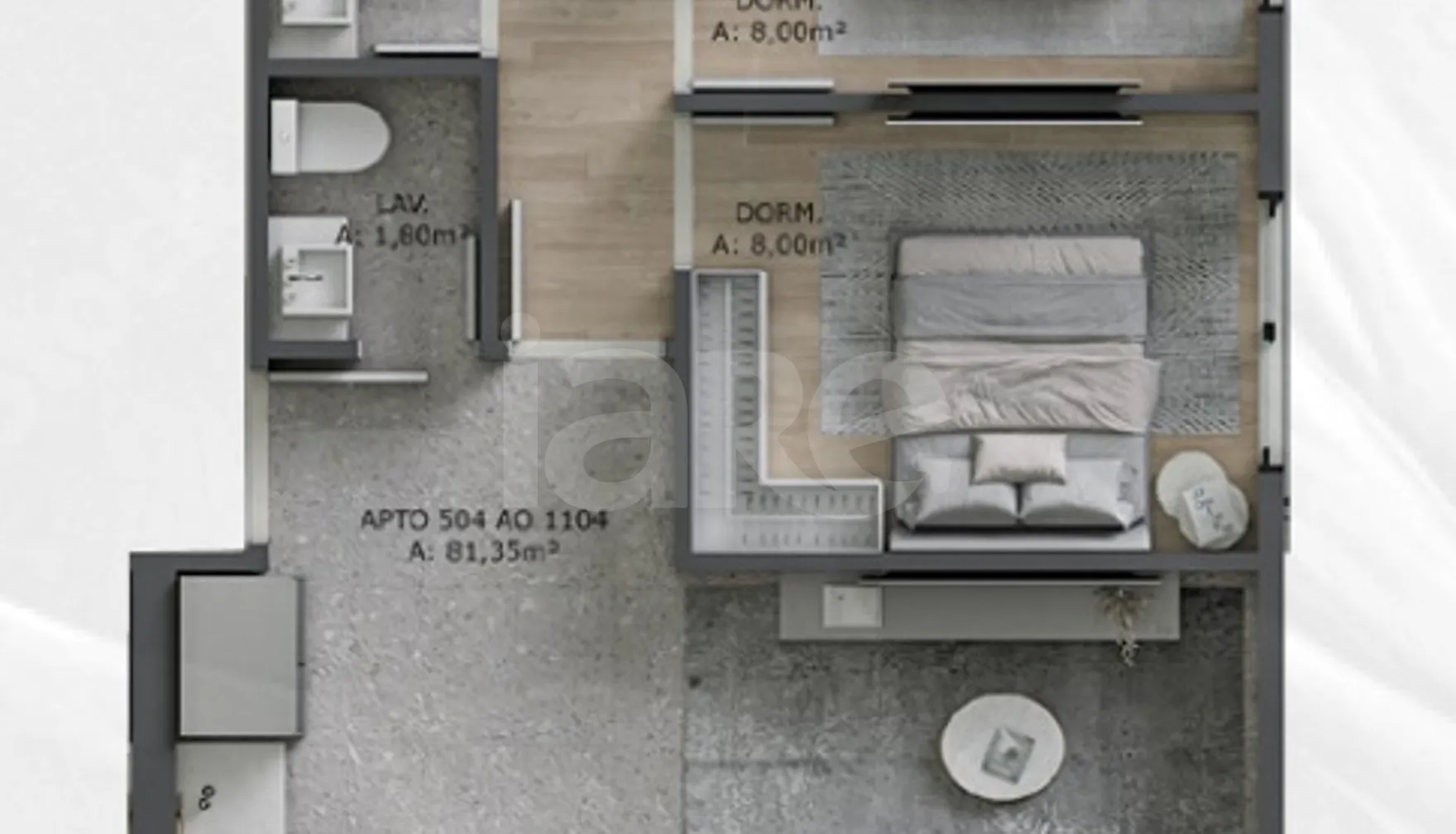 Planta — Apartamento 77,51 m²