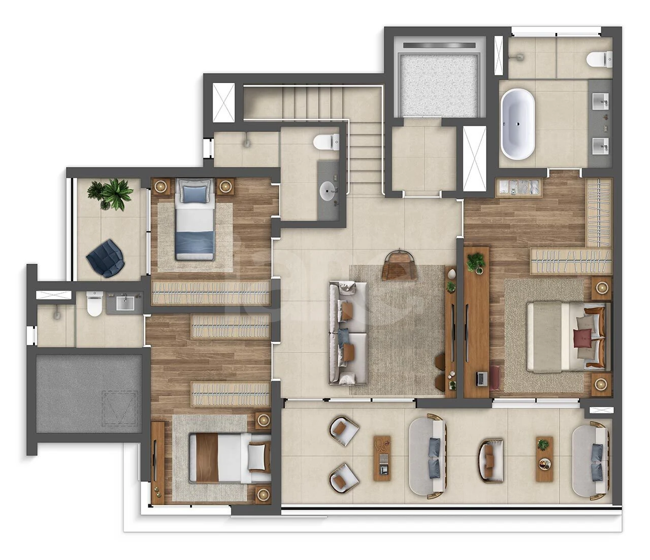 Planta — Cobertura Duplex 251,11 m²