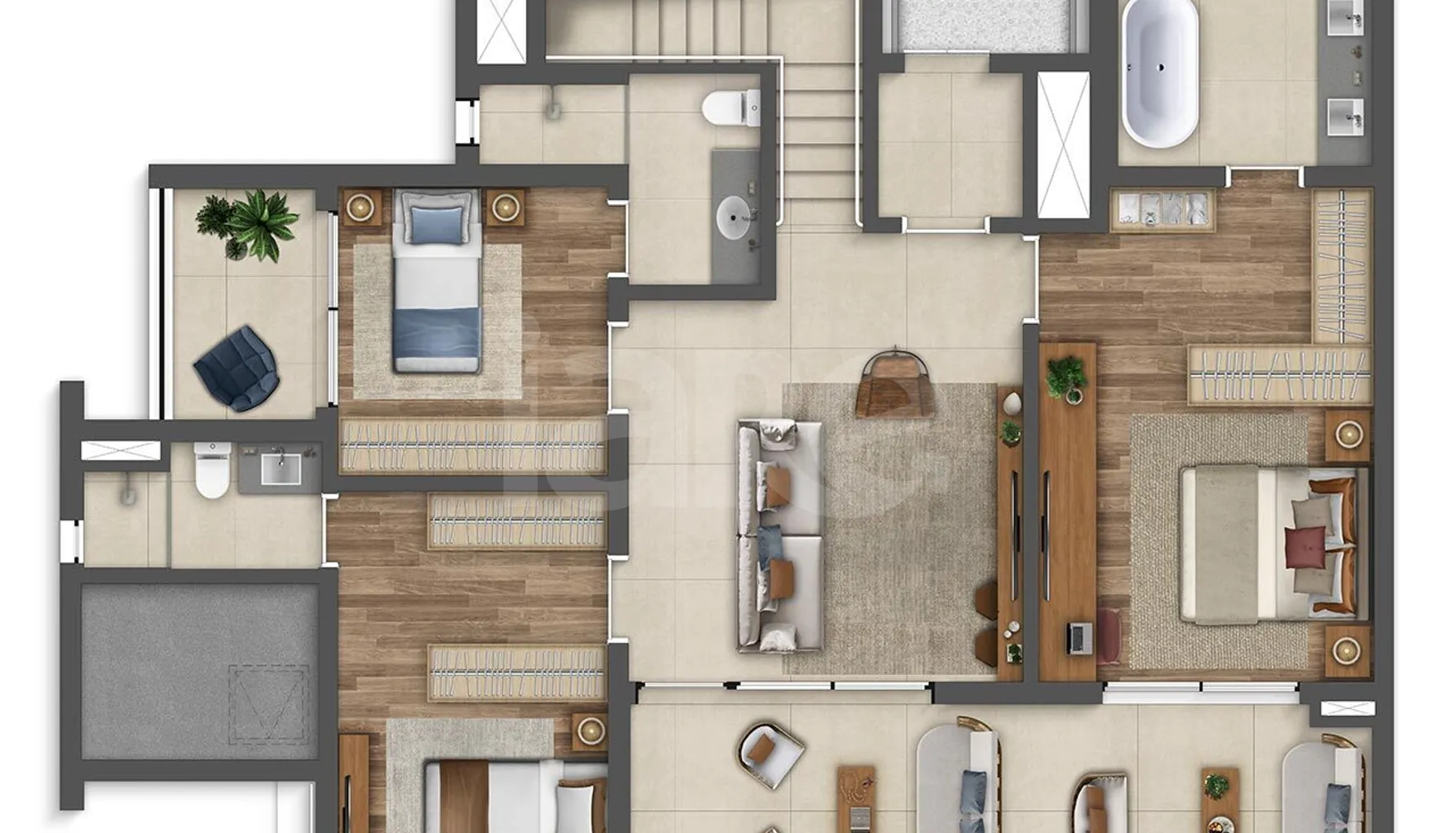 Planta — Cobertura Duplex 251,11 m²