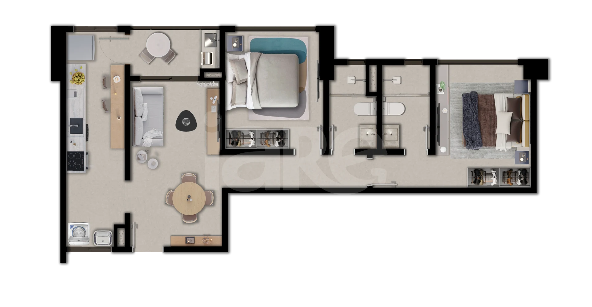 Planta — Apartamento 60,32 m²