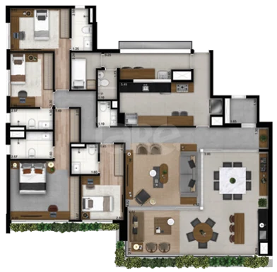 Planta — Apartamento 201,02 m²