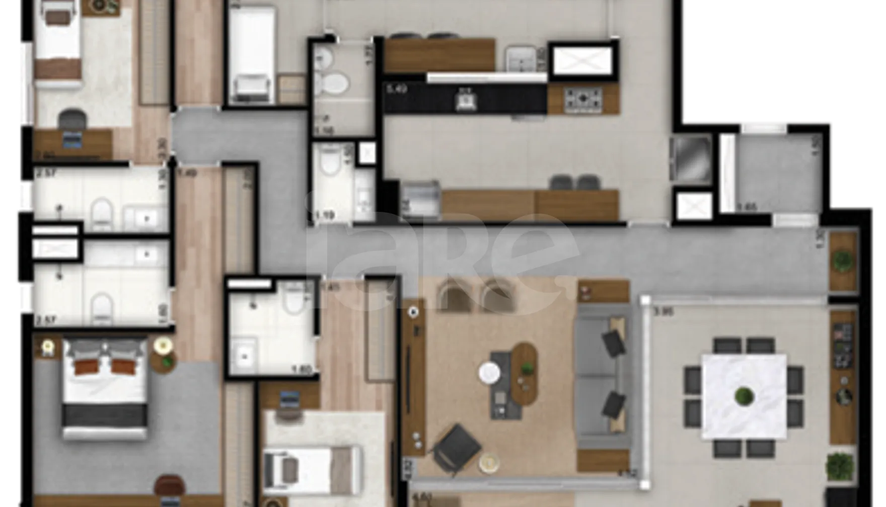 Planta — Apartamento 201,02 m²