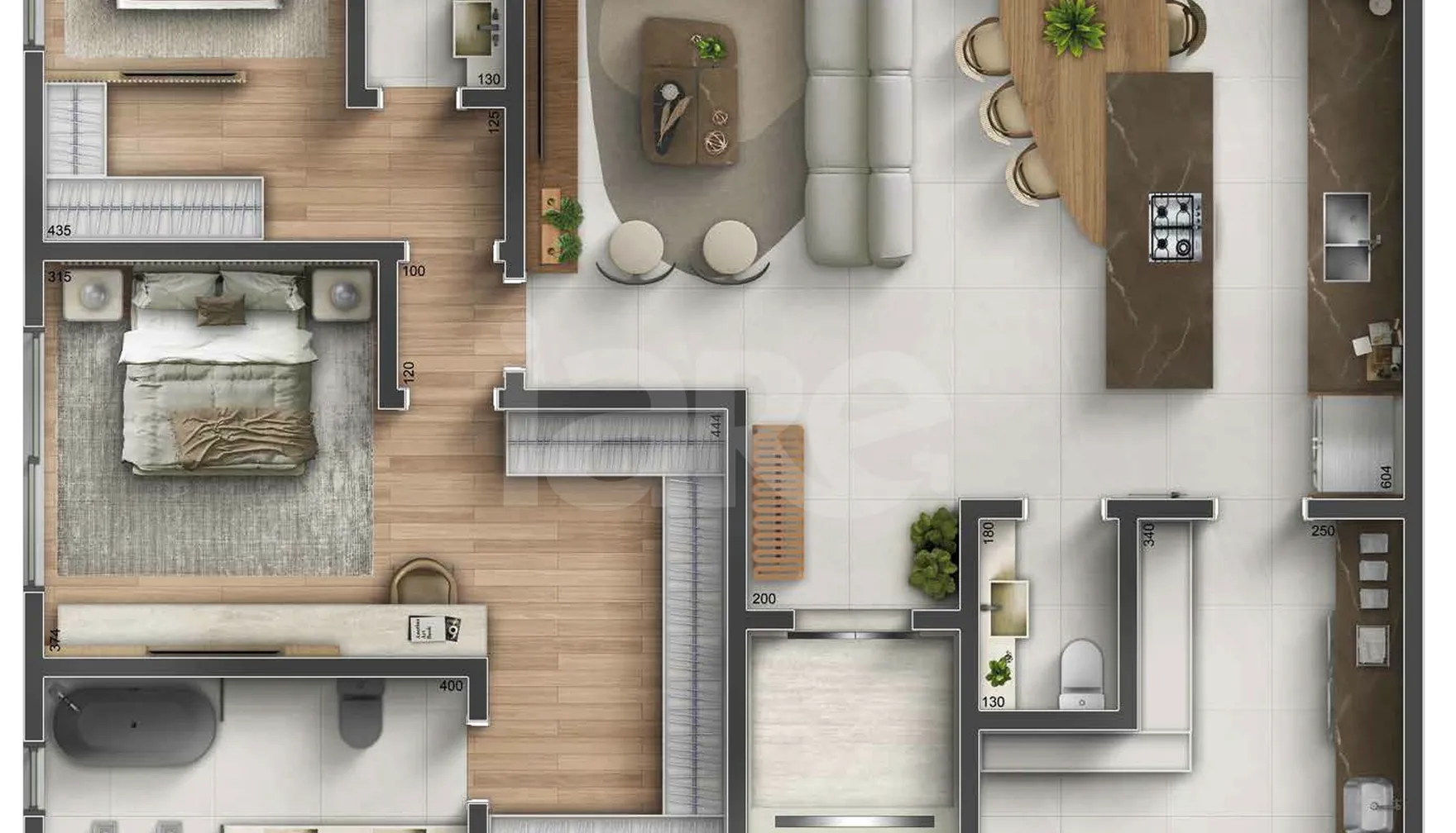 Planta — Planta 03 - 2 dorm 138m²