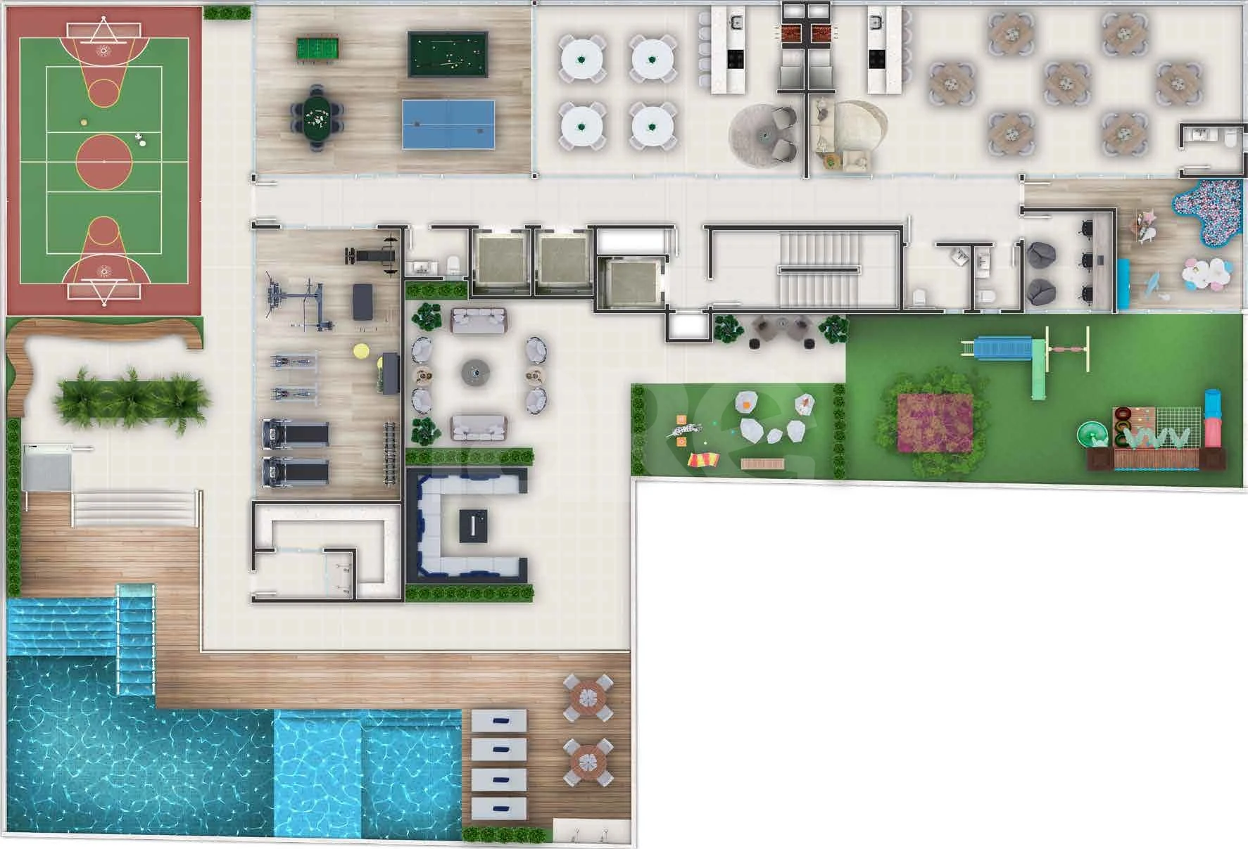 Planta — Pavimento lazer