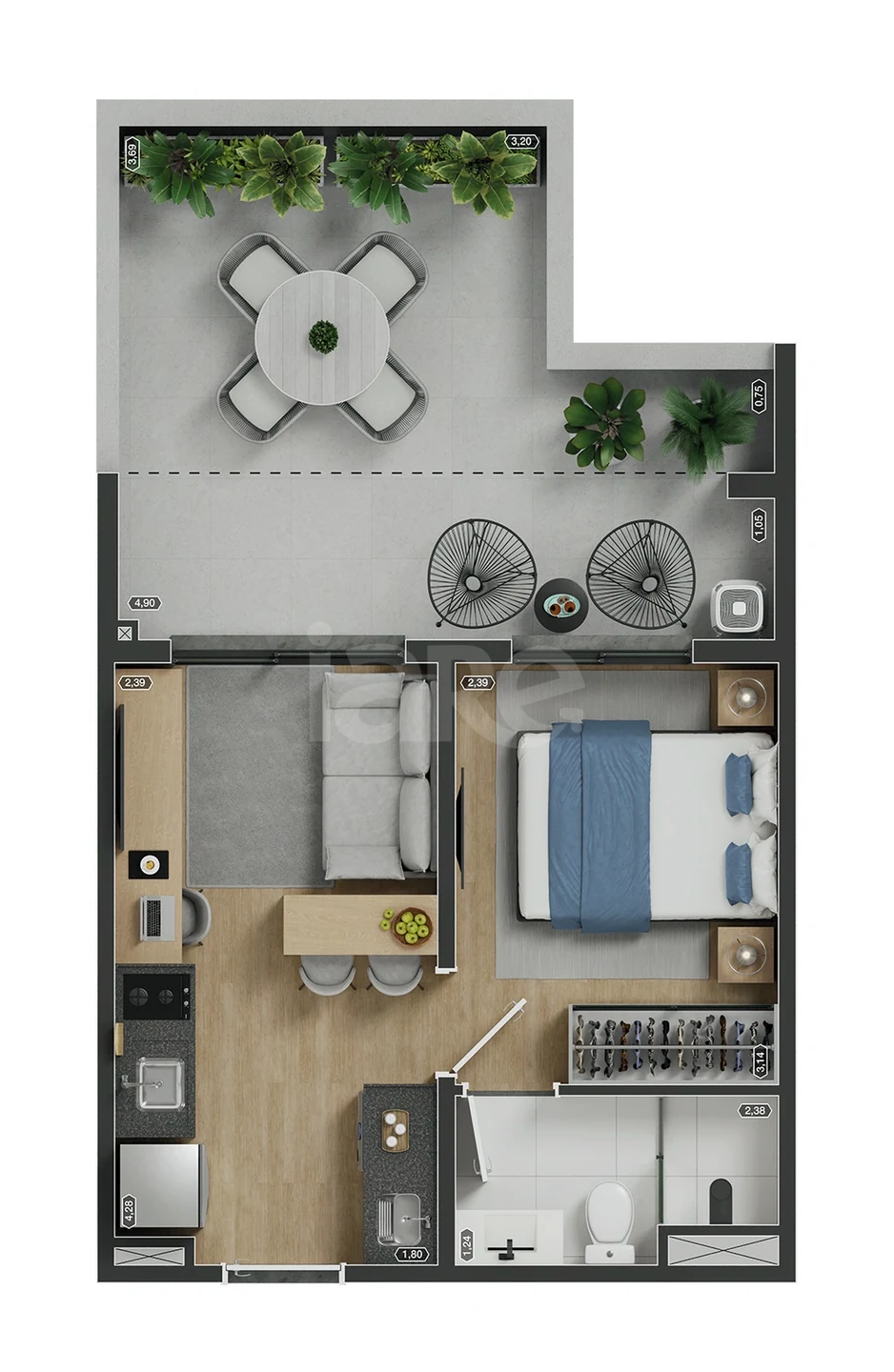 Planta — Garden 42,46 m²