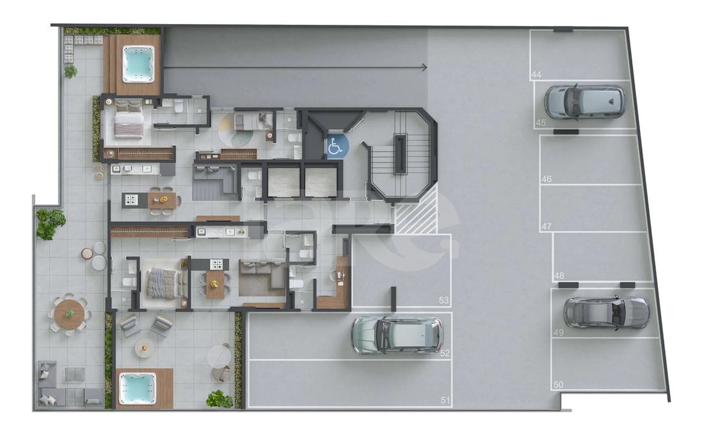 Planta — Pavimento garagem 04