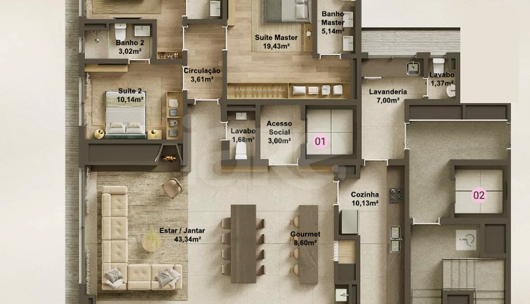 Planta — Apartamento 178,03 m²