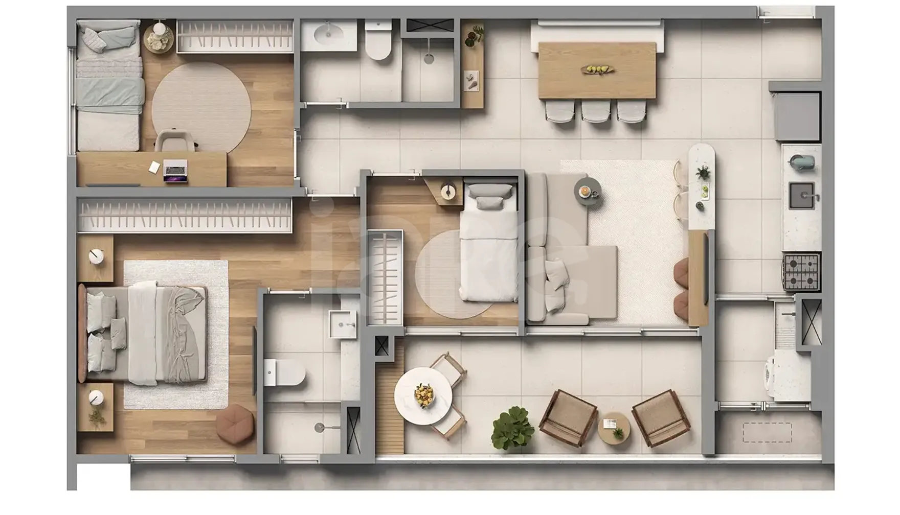 Planta — Apartamento 76,54 m²