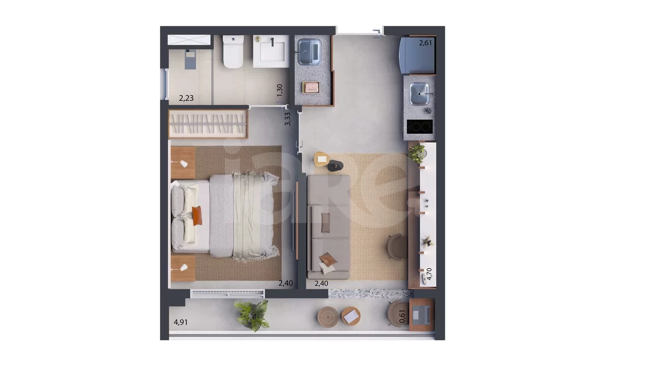 Planta — Apartamento 29,38 m²