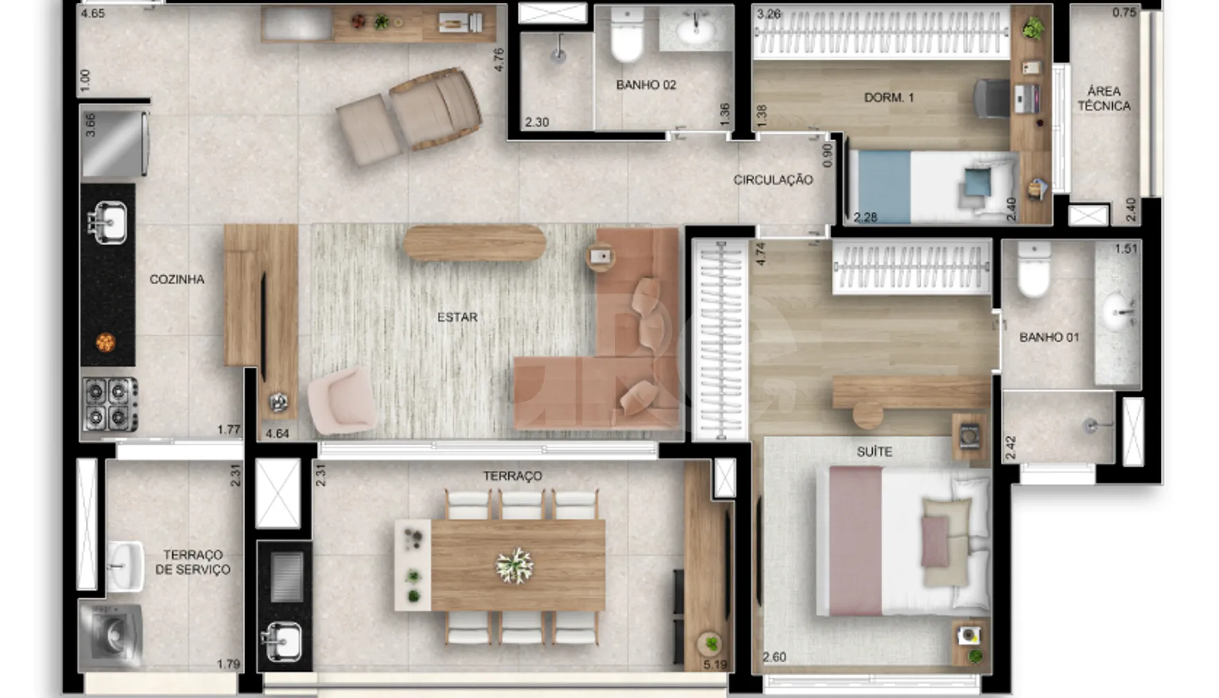 Planta — Garden 72,94 m²