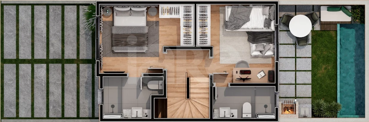 Planta — Casa em Condomínio 173 m²