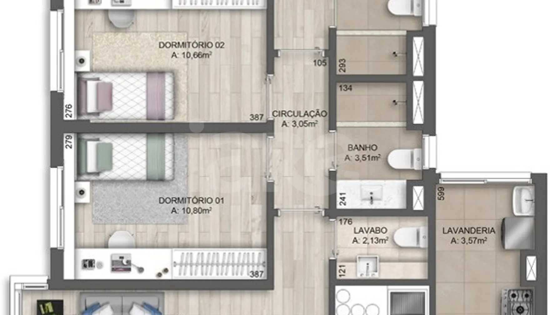 Planta — Apartamento 114,73 m²