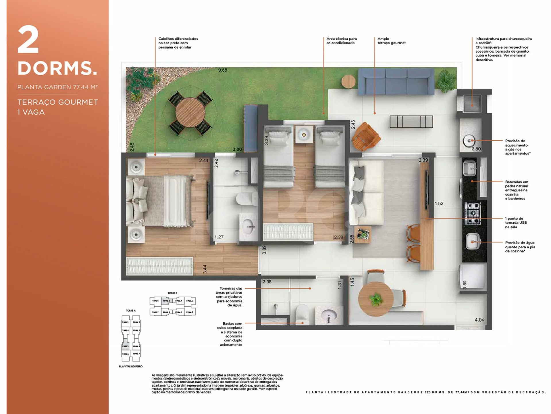 Planta — Apartamento 60,14 m²