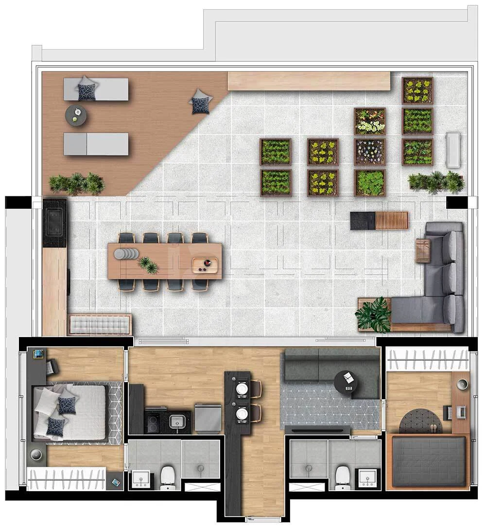 Planta — Garden 127,36 m²