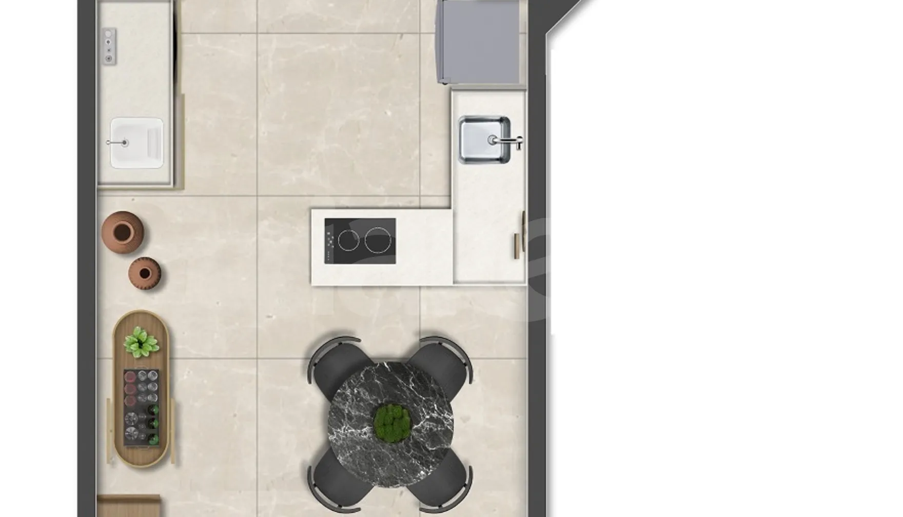 Planta — Studio 51,28 m²