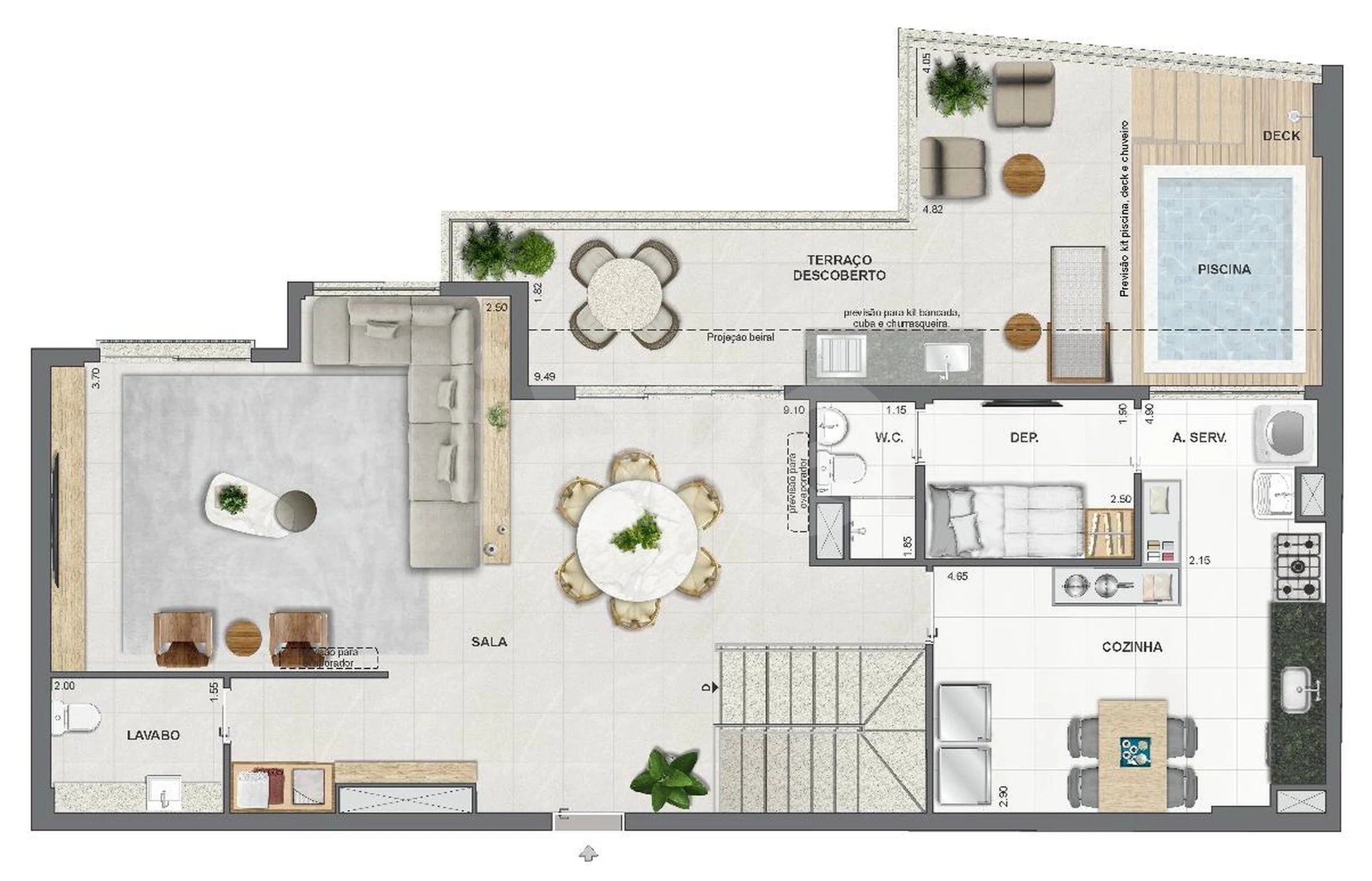Planta — Cobertura Duplex 234,91 m²