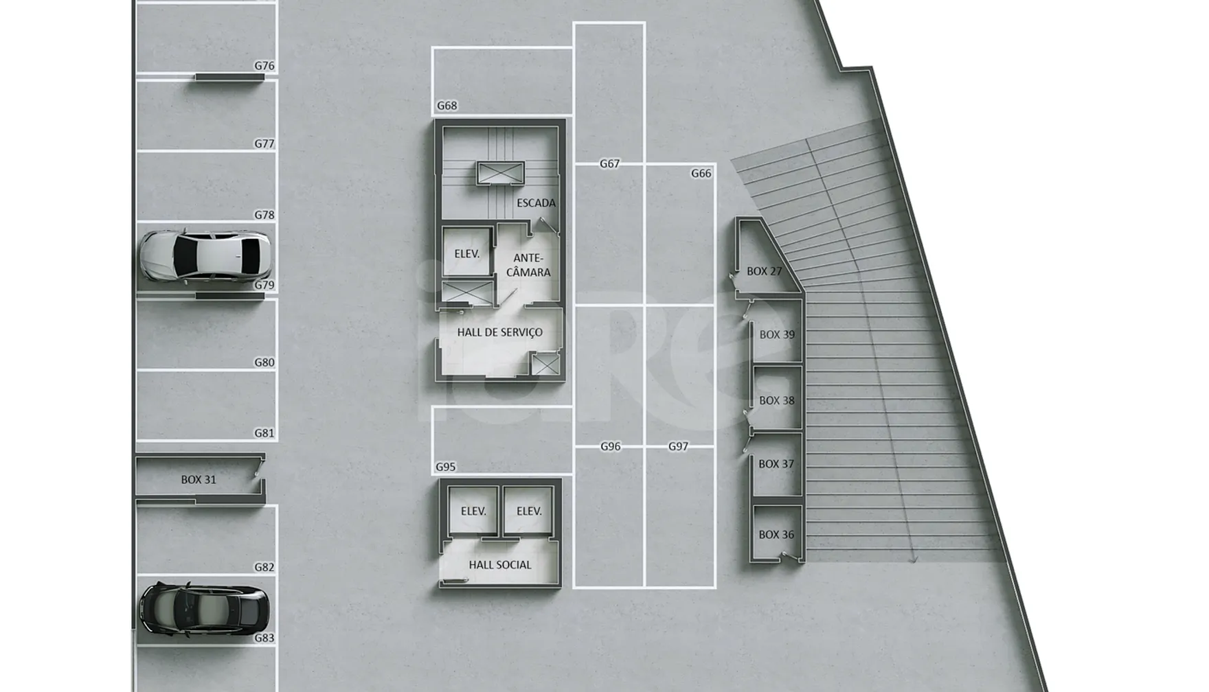 Planta — Pavimento garagem 3
