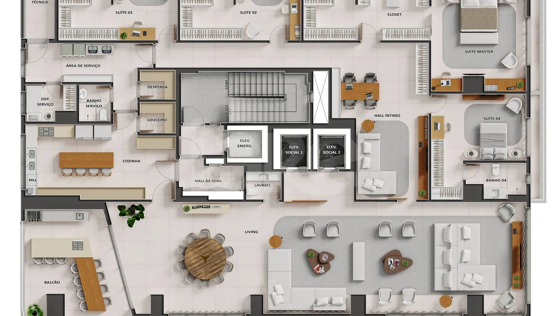 Planta — Apartamento 538,37 m²