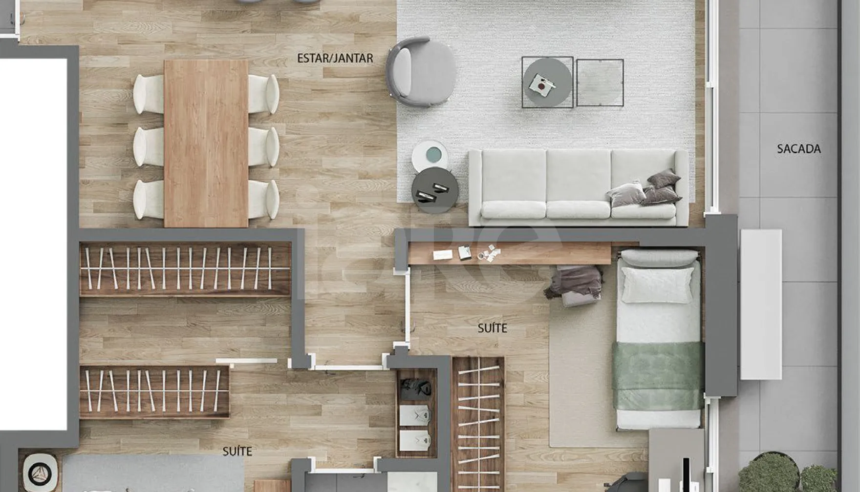 Planta — Apartamento 90,1 m²