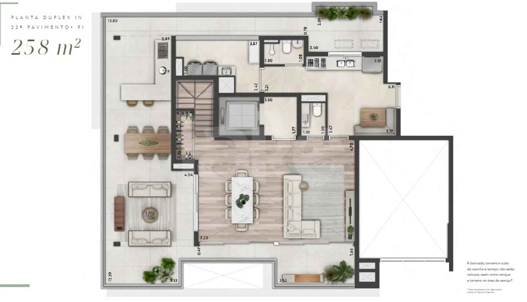 Planta — Cobertura Duplex 255,91 m²