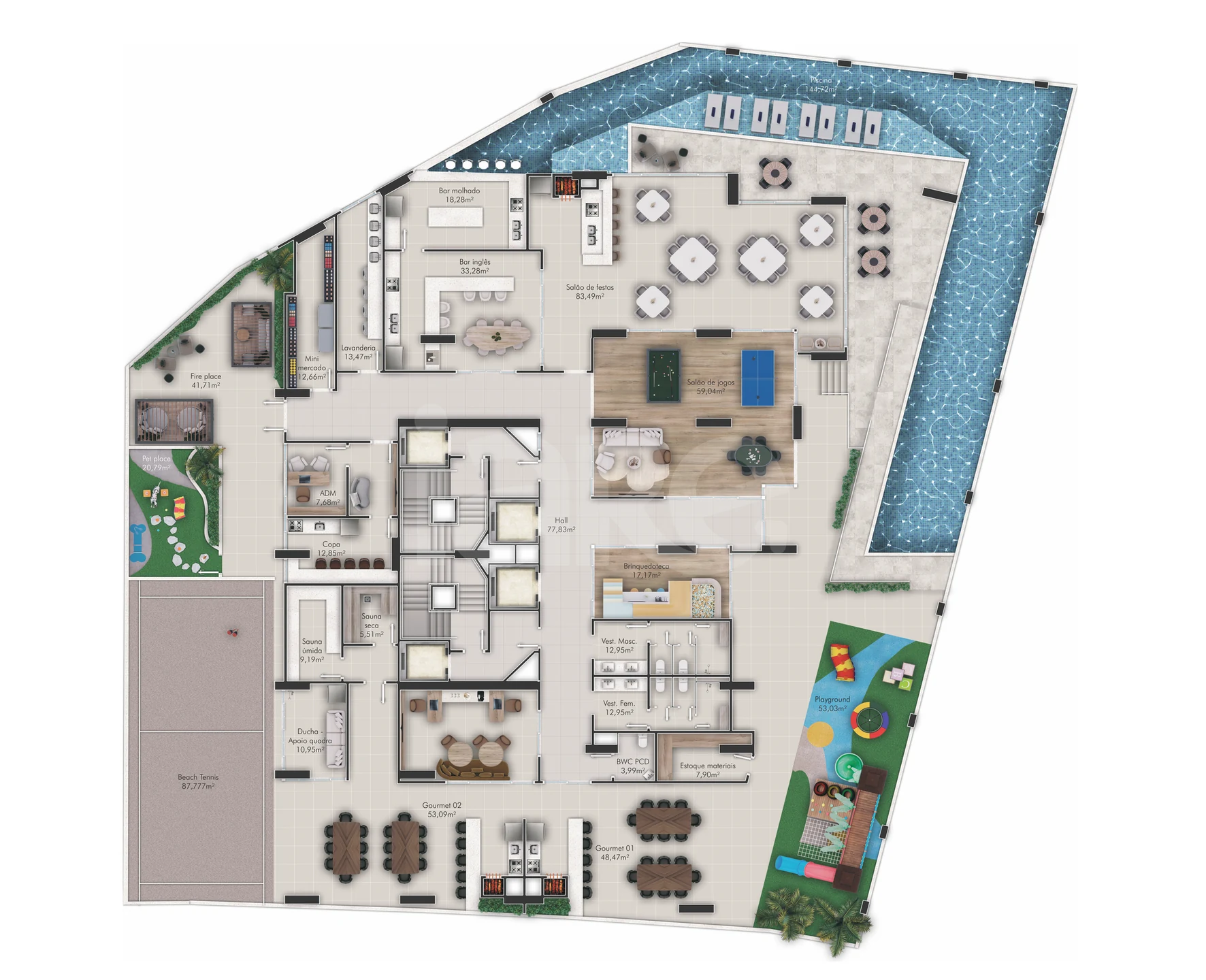 Planta — Pavimento lazer