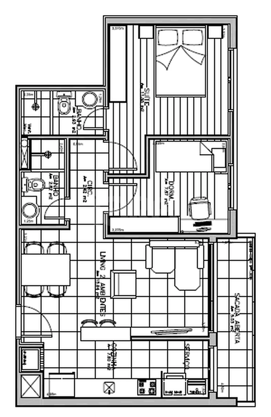 Planta — Apartamento 65,68 m²