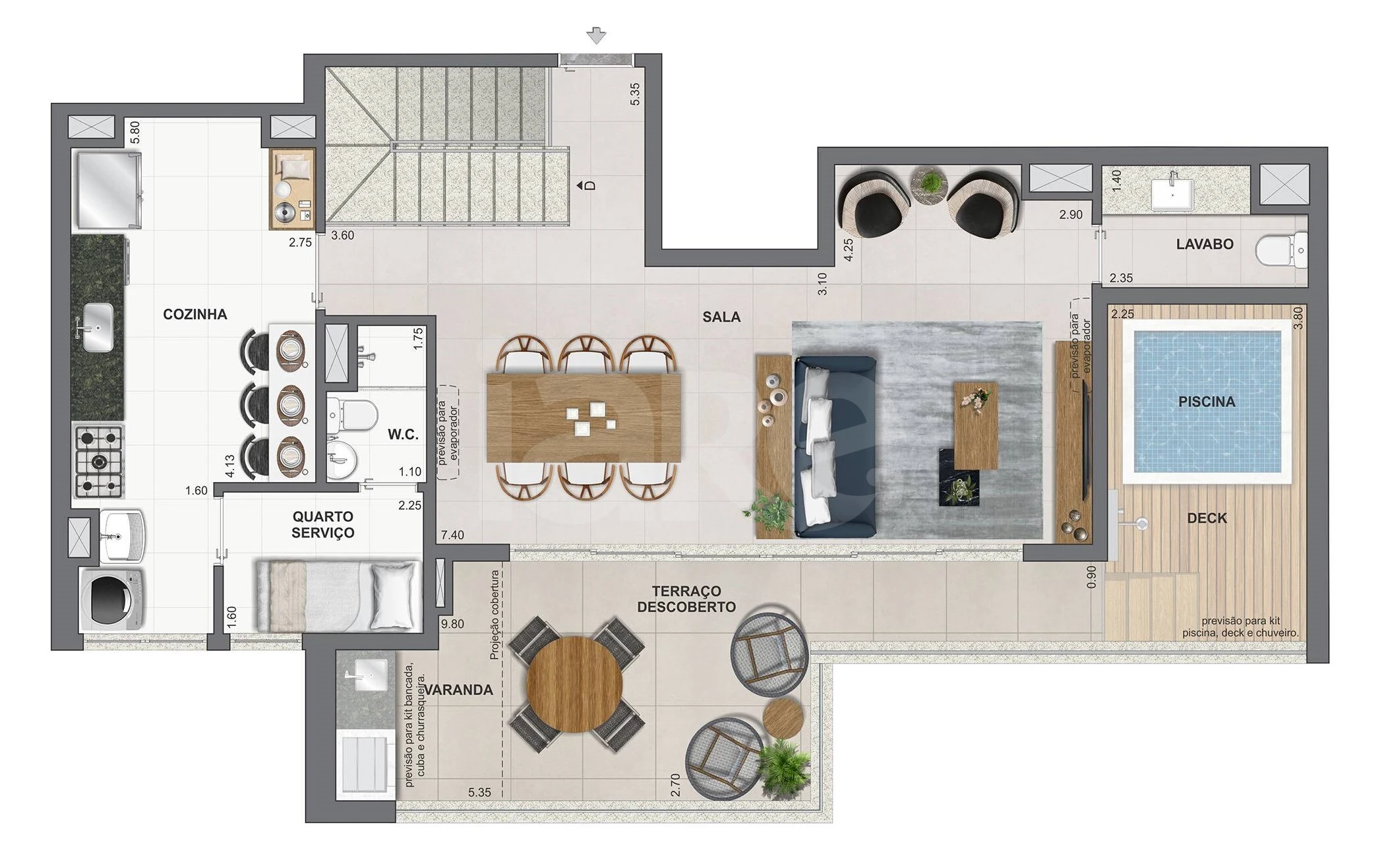Planta — Cobertura Duplex 191,53 m²