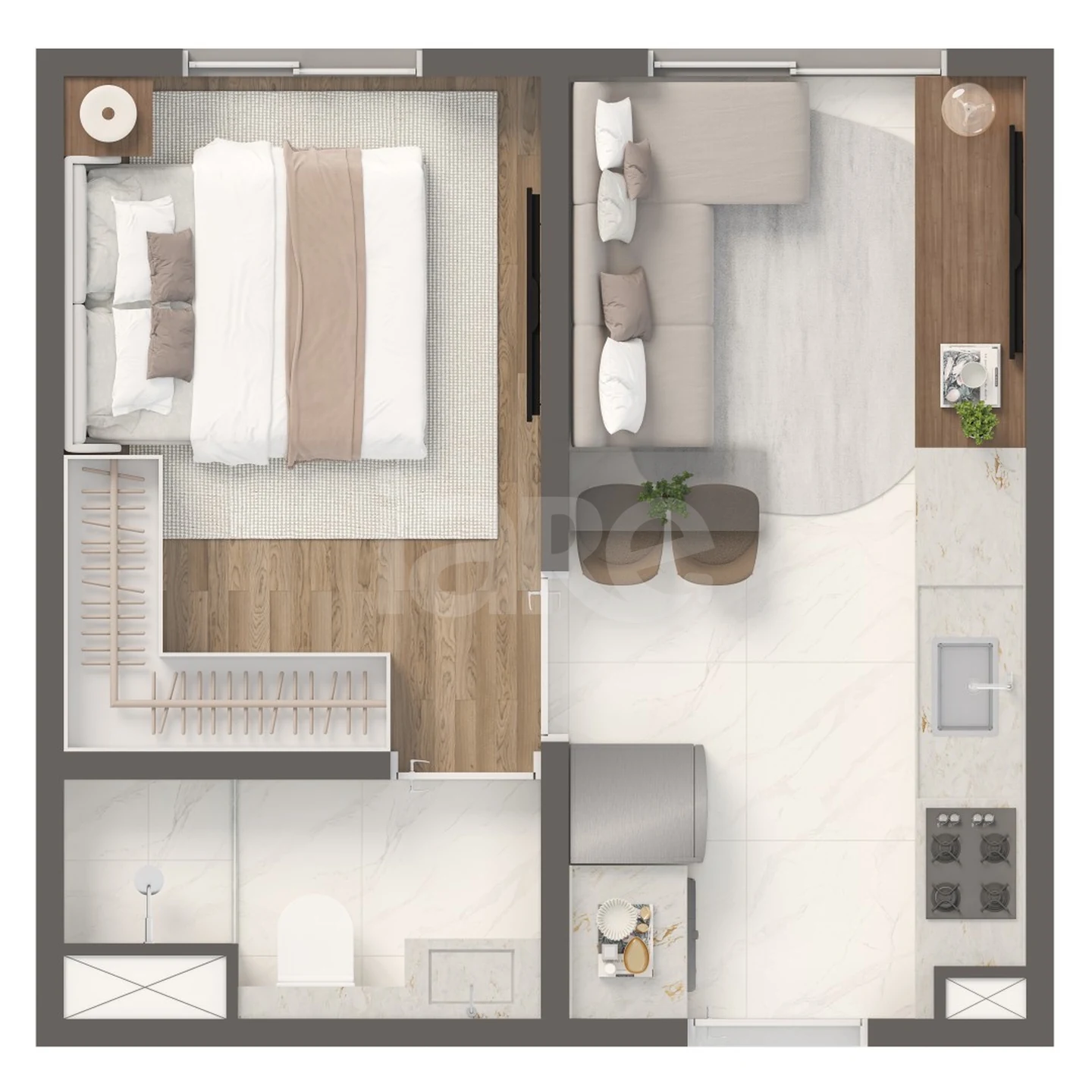 Planta — Apartamento 24 m²