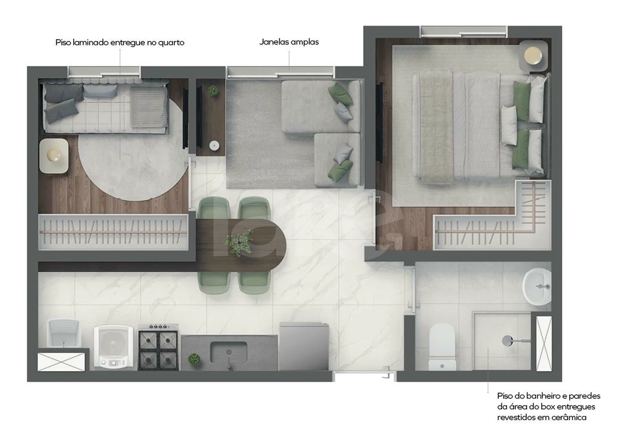 Planta — Apartamento 31,55 m²