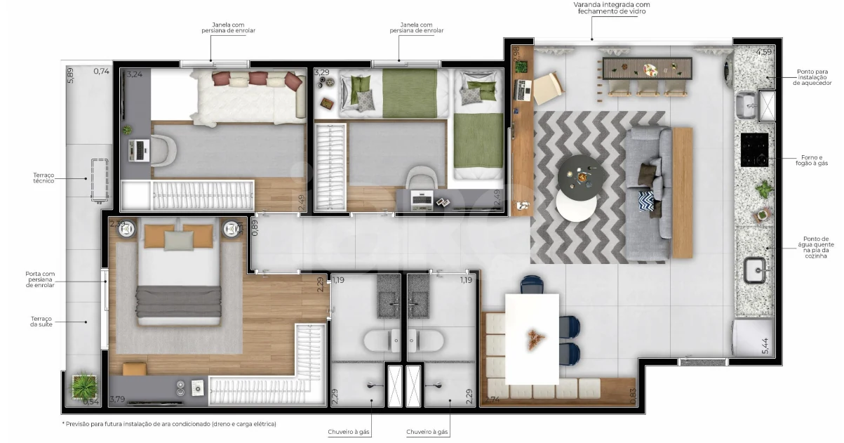 Planta — Garden 77,62 m²