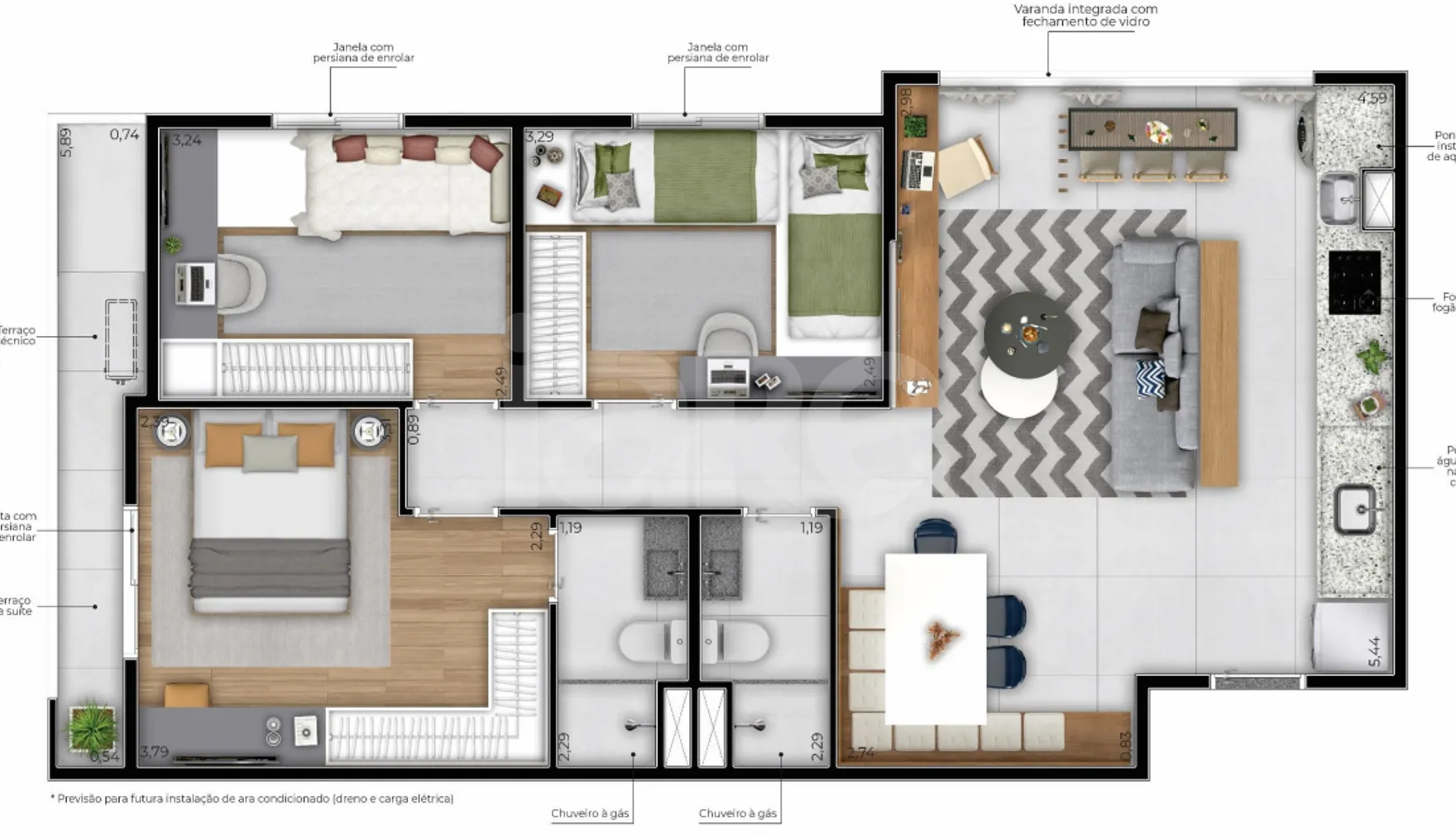 Planta — Garden 77,62 m²
