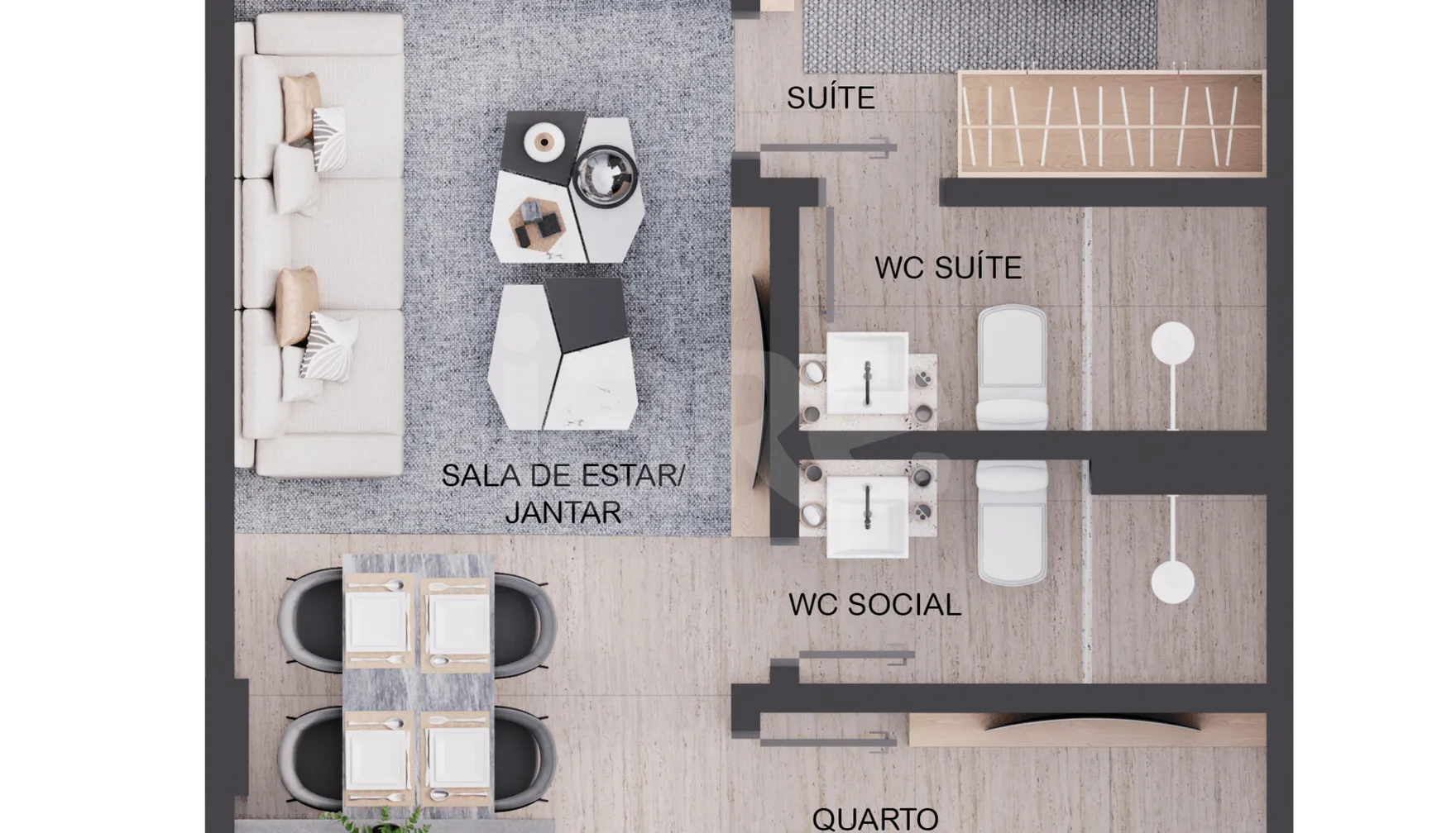 Planta — Apartamento 51,73 m²