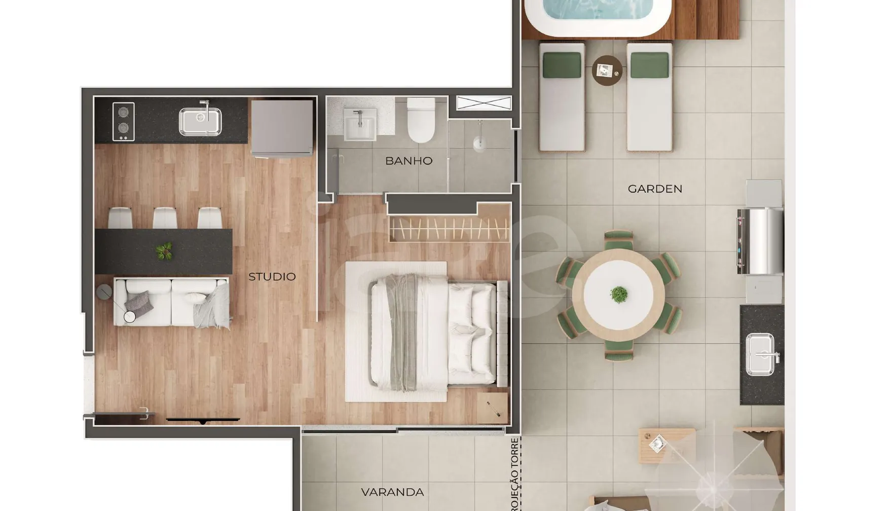 Planta — Garden 64,18 m²