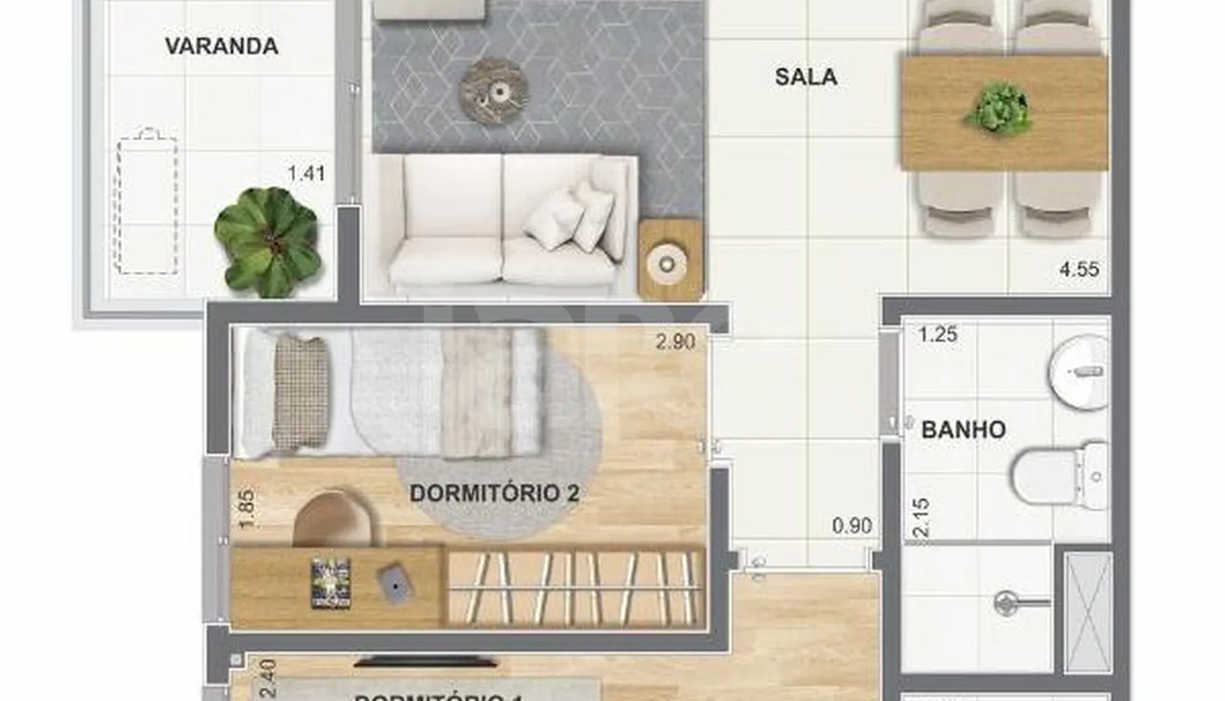 Planta — Apartamento 52 m²