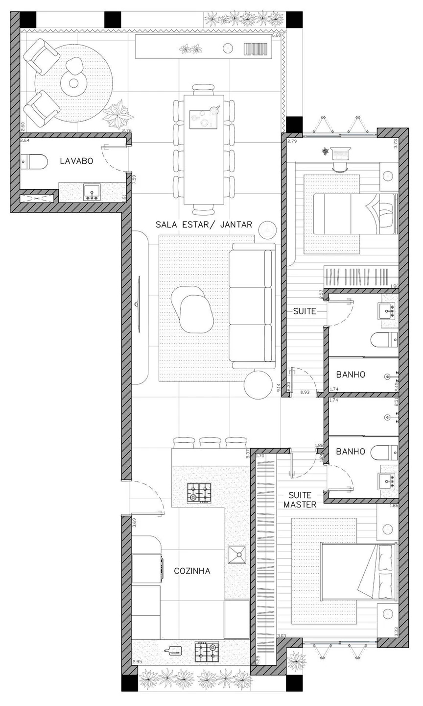 Planta — Apartamento 114,29 m²