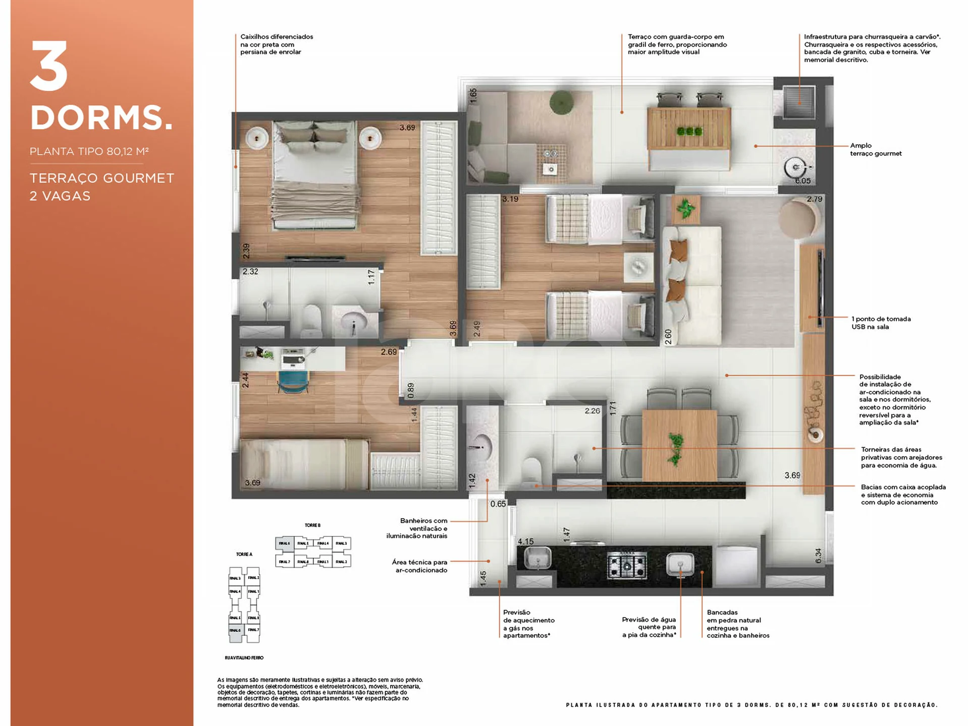 Planta — Apartamento 80,12 m²