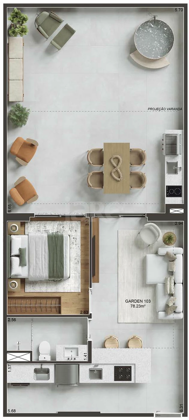 Planta — Garden 78,23 m²