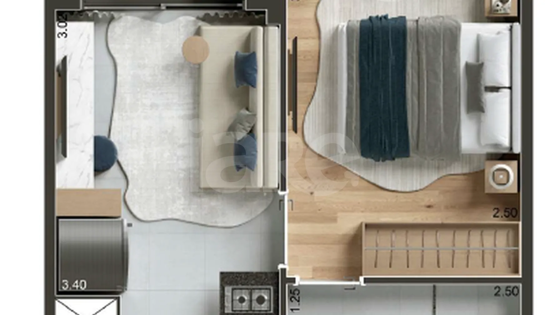 Planta — Apartamento 29,55 m²
