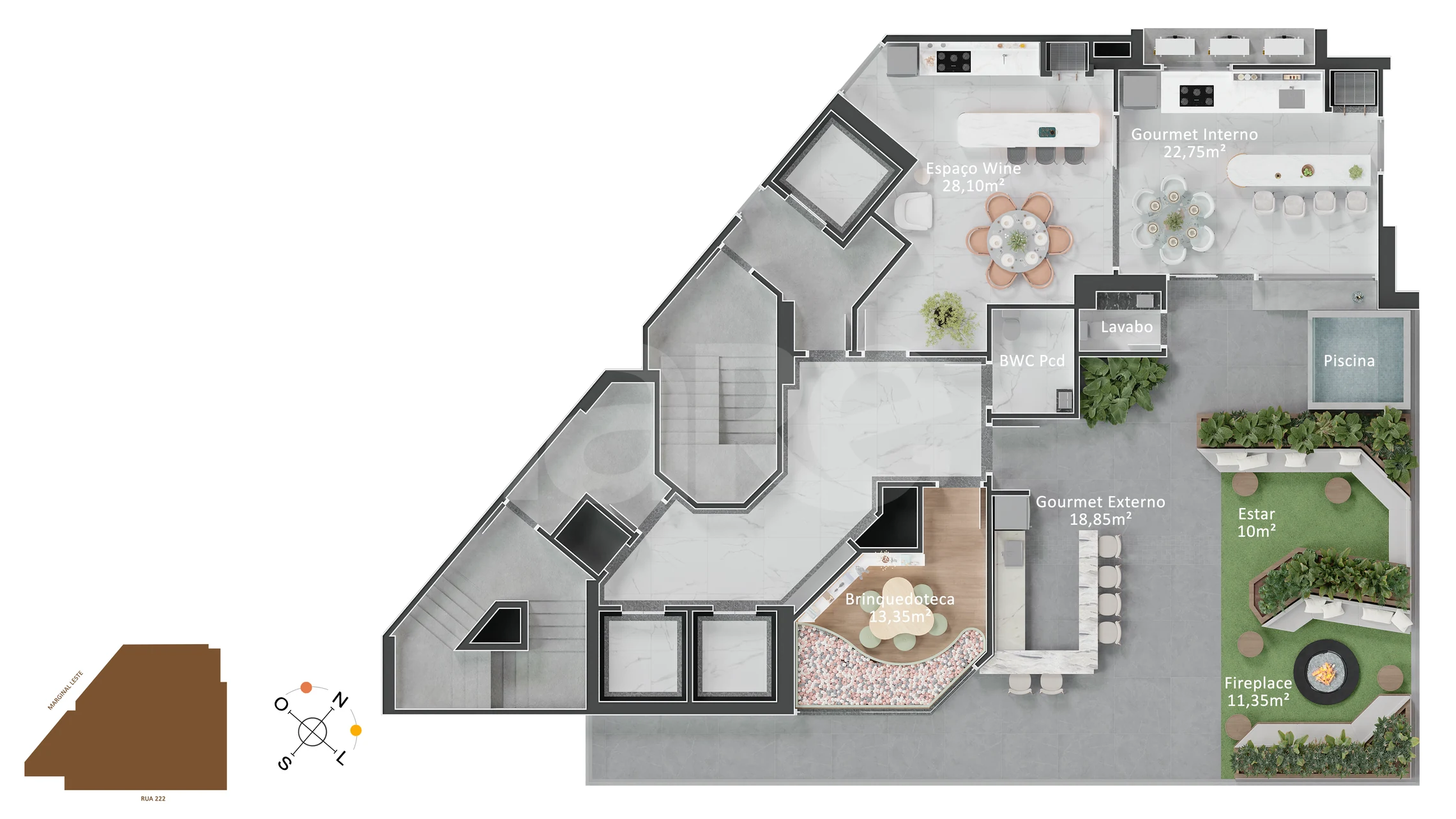 Planta — Pavimento rooftop