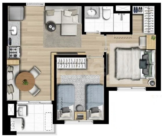 Planta — Apartamento 41,58 m²