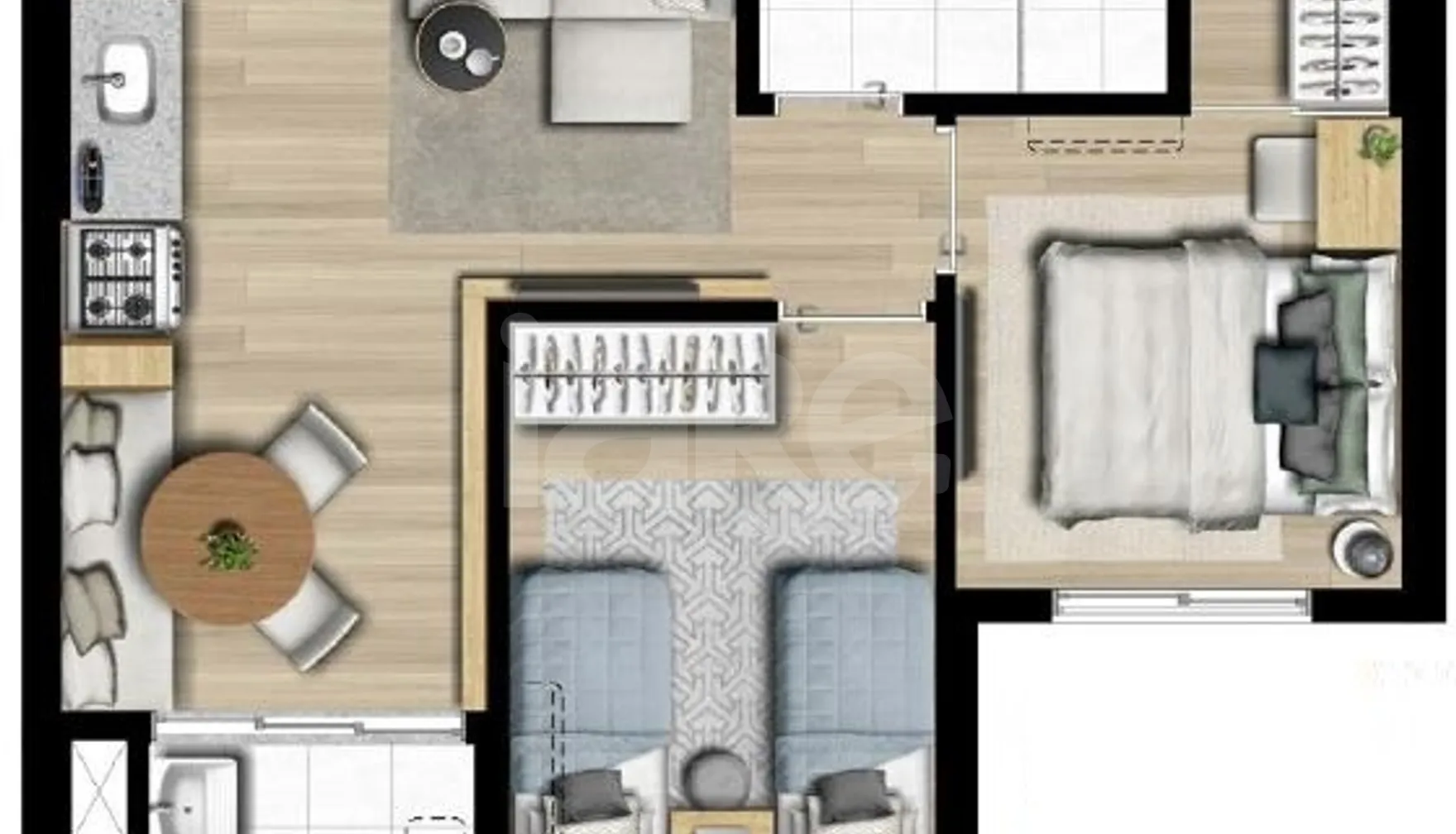 Planta — Apartamento 41,58 m²