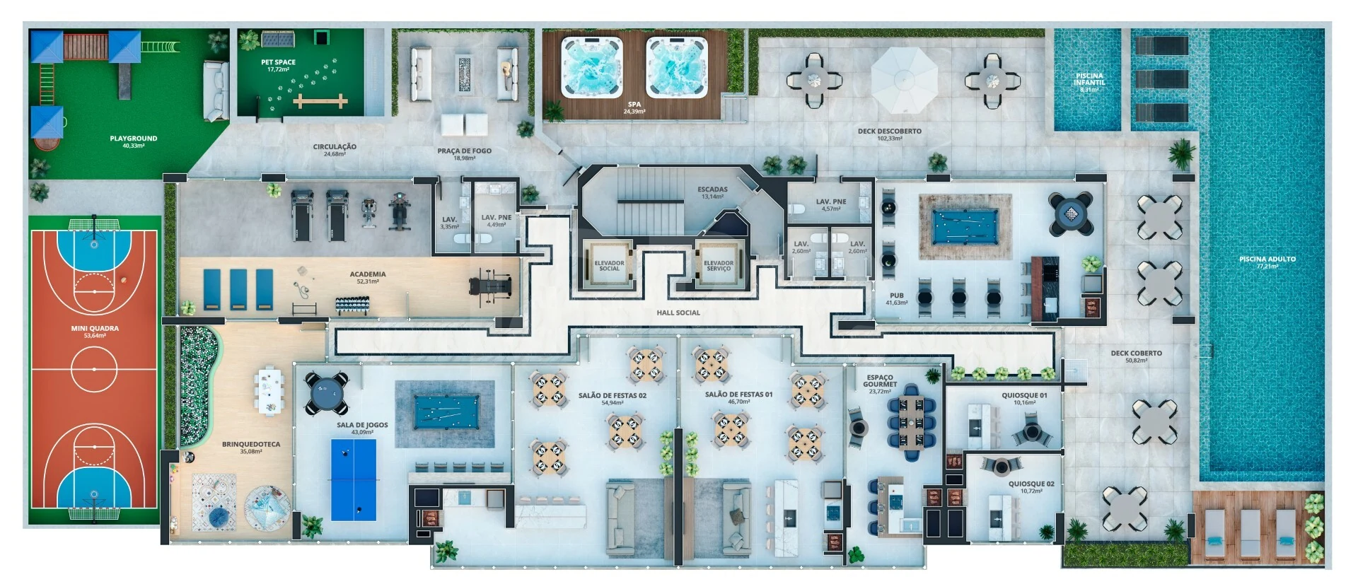 Planta — Pavimento lazer