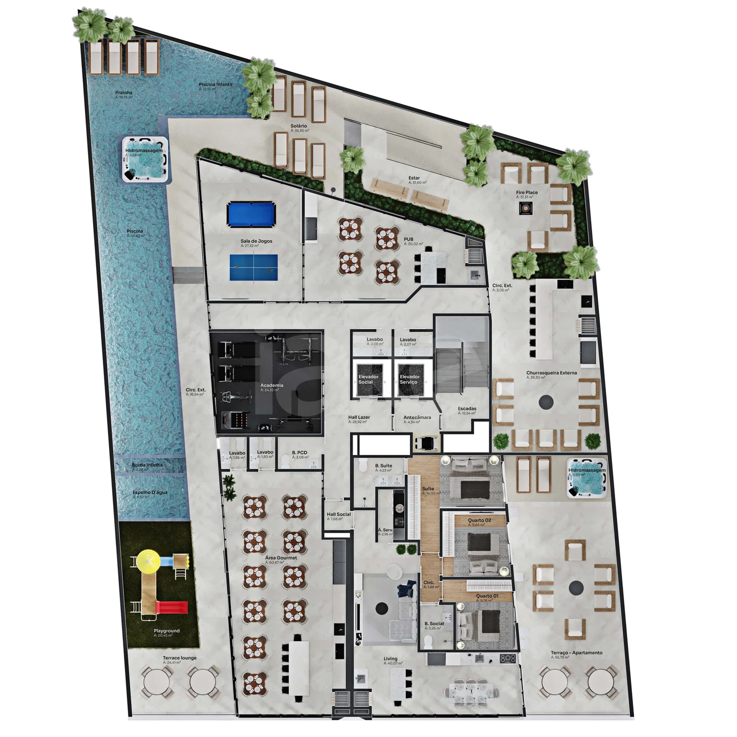 Planta — Pavimento lazer
