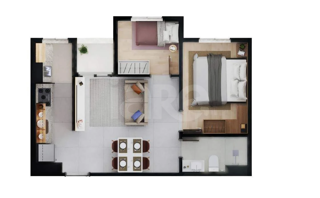 Planta — Apartamento 40,4 m²
