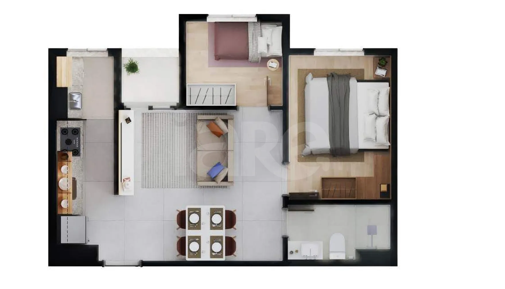 Planta — Apartamento 40,4 m²