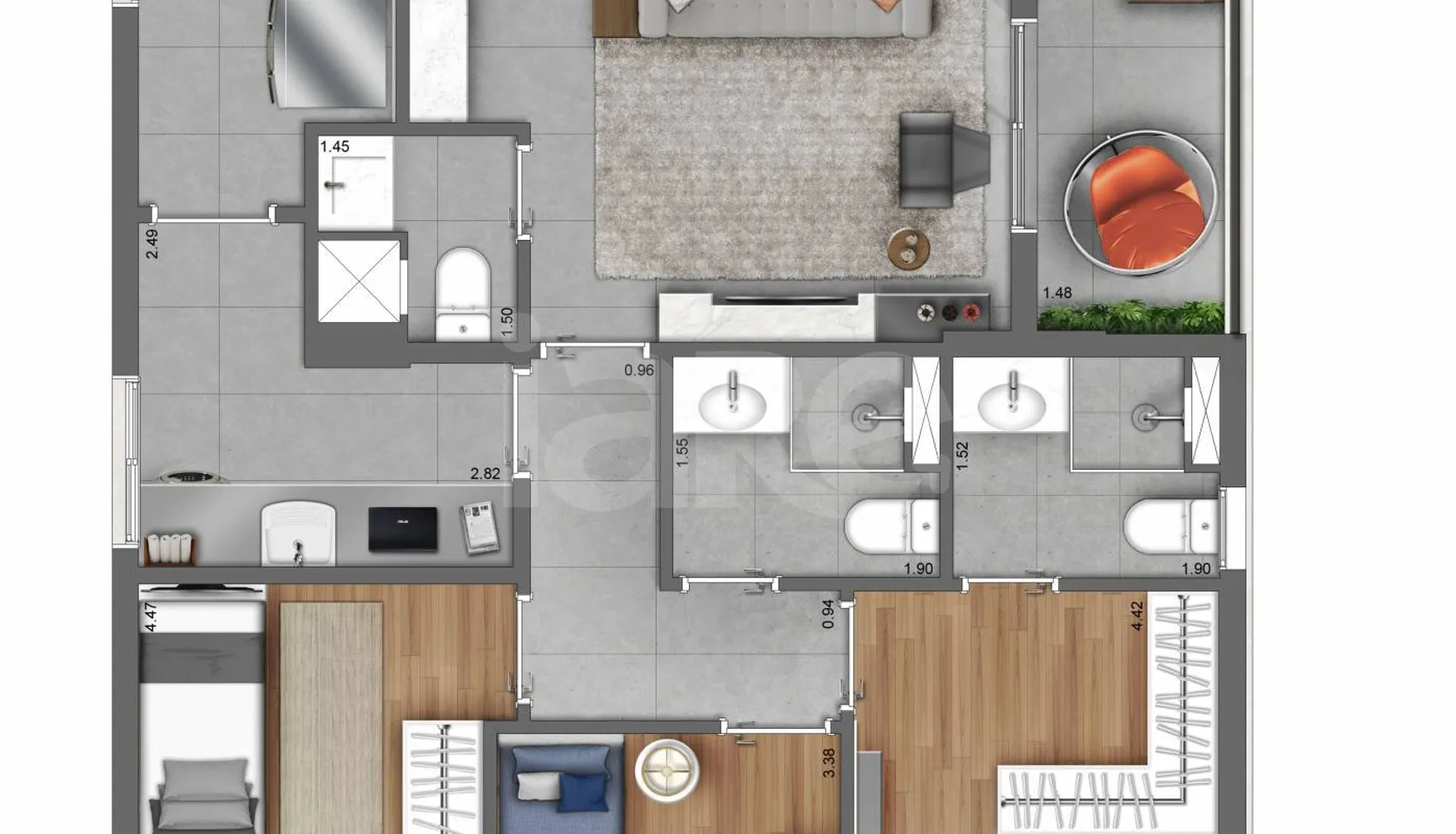 Planta — Apartamento 117,65 m²