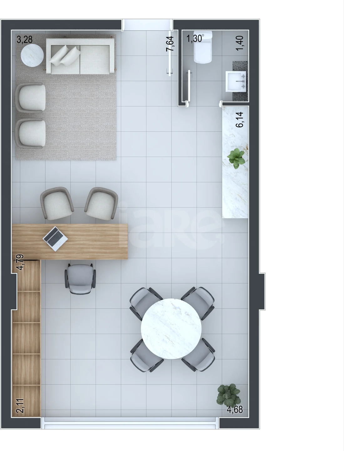 Planta — Sala 39,78 m²
